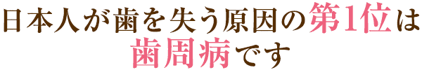 日本人が歯を失う原因の第1位は歯周病です